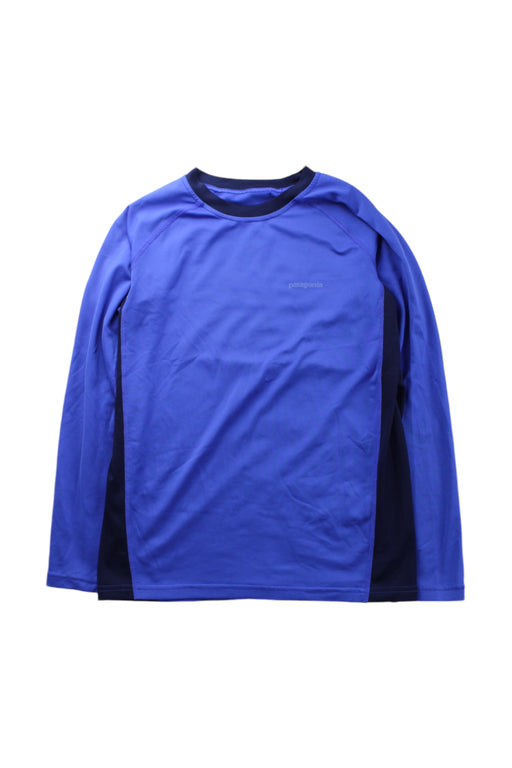 A Blue Rash Guards from Patagonia in size 10Y for neutral. (Front View)