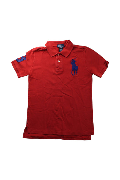 A Red Short Sleeve Polos from Polo Ralph Lauren in size 10Y for boy. (Front View)