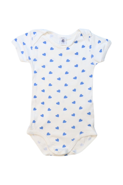 A White Short Sleeve Bodysuits from Petit Bateau in size 3T for girl. (Front View)