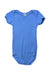 A Blue Short Sleeve Bodysuits from Petit Bateau in size 3T for girl. (Front View)