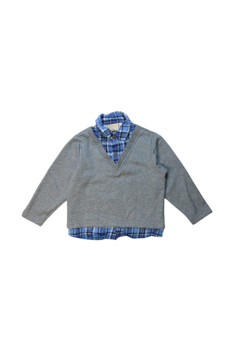 A Grey-Blue Long Sleeve Shirts from Chickeeduck in size 2T for boy. (Front View)