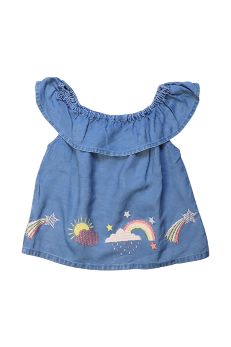 A Blue Sleeveless Tops from Seed in size 18-24M for girl. (Front View)