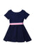 A Navy Short Sleeve Dresses from Polo Ralph Lauren in size 3T for girl. (Back View)