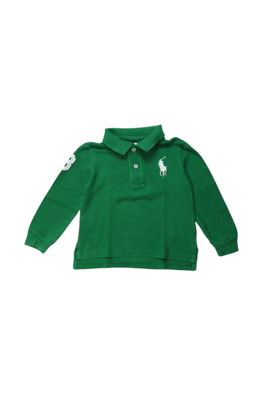 A Green Long Sleeve Polos from Ralph Lauren in size 12-18M for boy. (Front View)