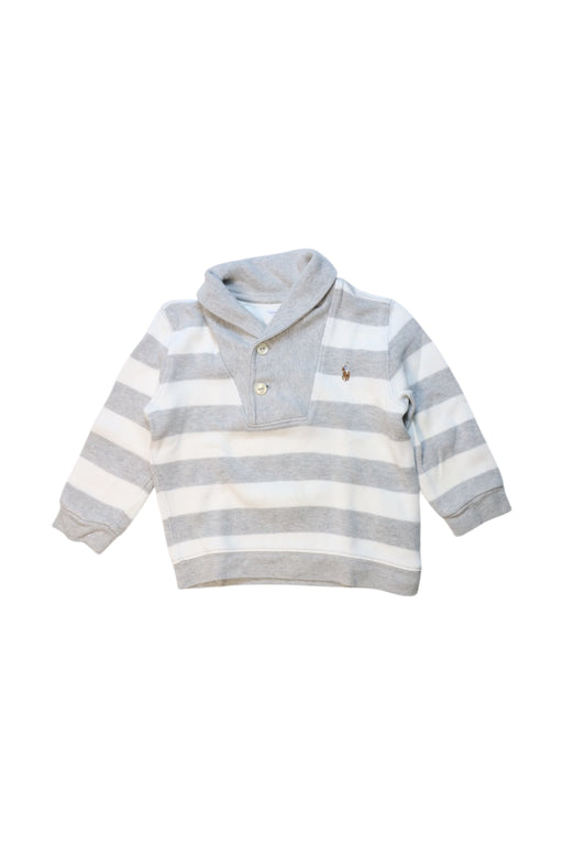 A White Buttoned Sweatshirts from Ralph Lauren in size 12-18M for boy. (Front View)