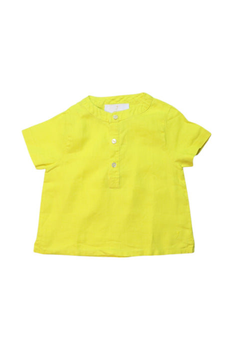 A Yellow Short Sleeve Shirts from Jacadi in size 3T for boy. (Front View)