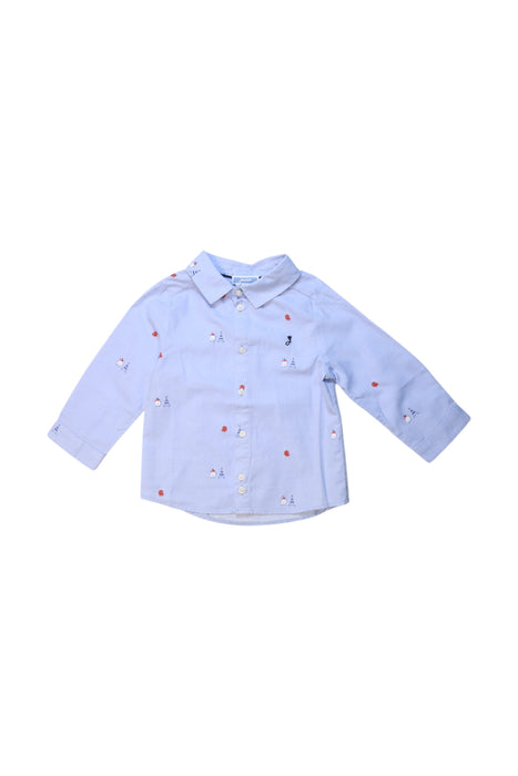 A Blue Long Sleeve Shirts from Jacadi in size 18-24M for boy. (Front View)