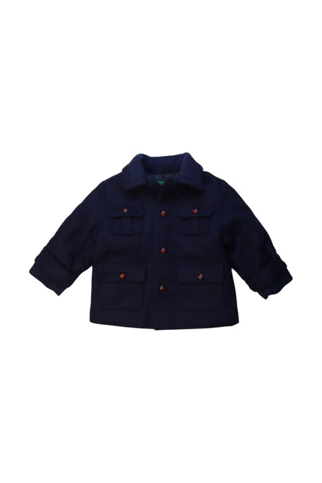 A Navy Coats from Jacadi in size 12-18M for boy. (Front View)