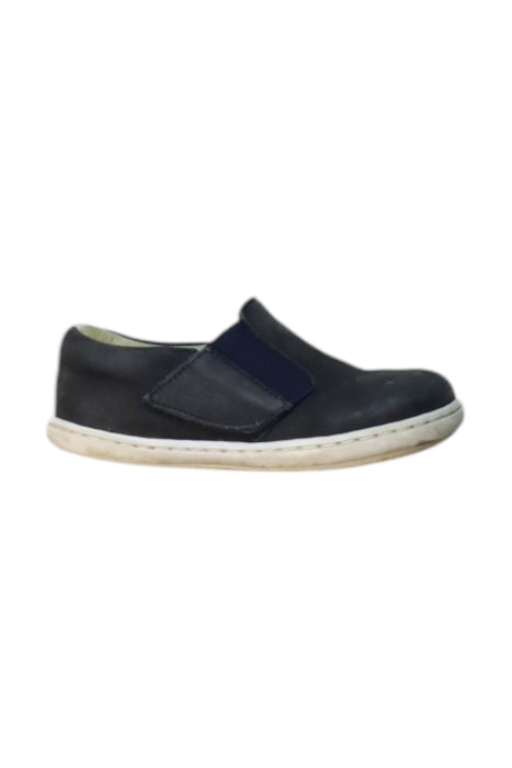 A Black Slip Ons from Jacadi in size 18-24M for boy. (Front View)