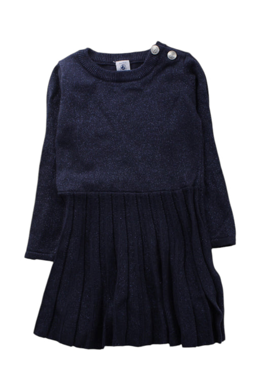 A Navy Sweater Dresses from Petit Bateau in size 3T for girl. (Front View)