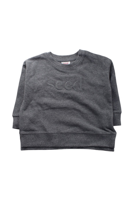 A Grey Crewneck Sweatshirts from Seed in size 2T for neutral. (Front View)