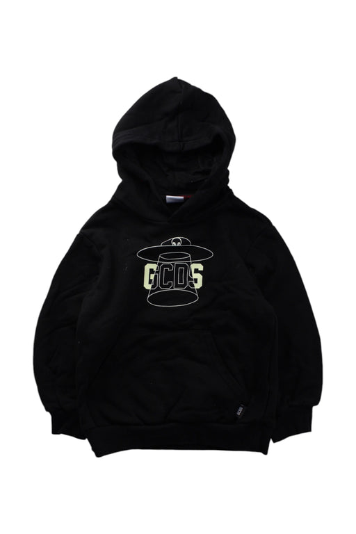 A Black Hooded Sweatshirts from GCDS in size 4T for neutral. (Front View)