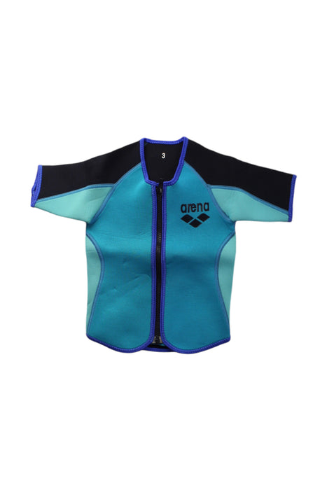 A Blue Wetsuits from Arena in size 3T for neutral. (Front View)