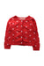 A Red Cardigans from Momonittu in size 4T for girl. (Front View)