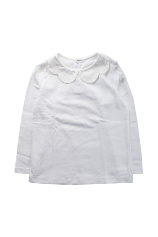 A White Long Sleeve Tops from Jacadi in size 4T for girl. (Front View)