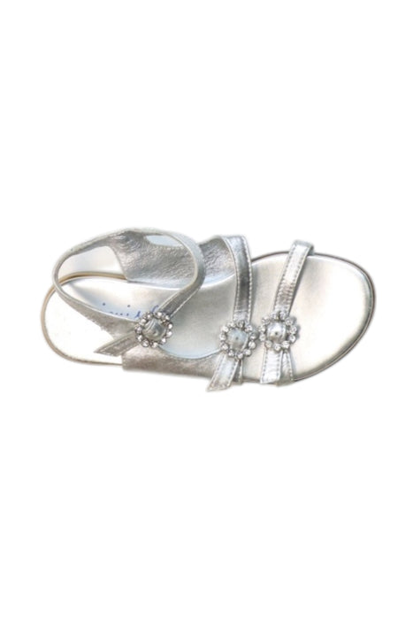 A Silver Sandals from MiMiSol in size 6T for girl. (Front View)