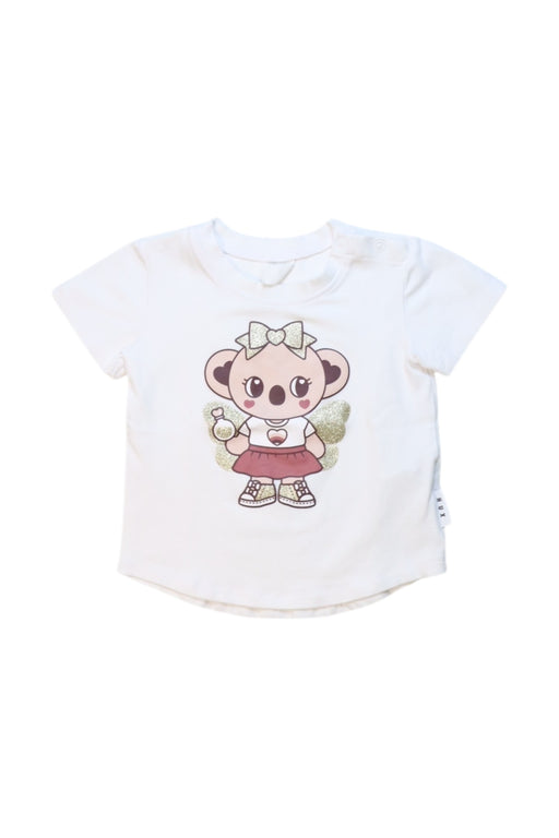 A White Short Sleeve T Shirts from Hux in size 6-12M for girl. (Front View)