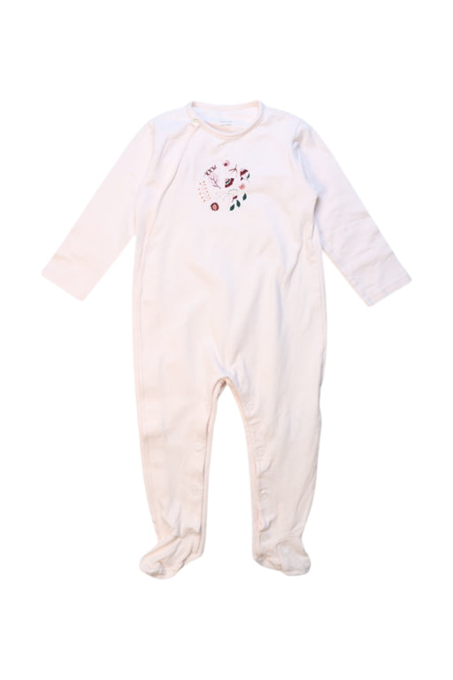 A White Onesies from Knot in size 6-12M for girl. (Front View)