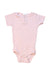 A Peach Short Sleeve Bodysuits from Jamie Kay in size 6-12M for girl. (Front View)