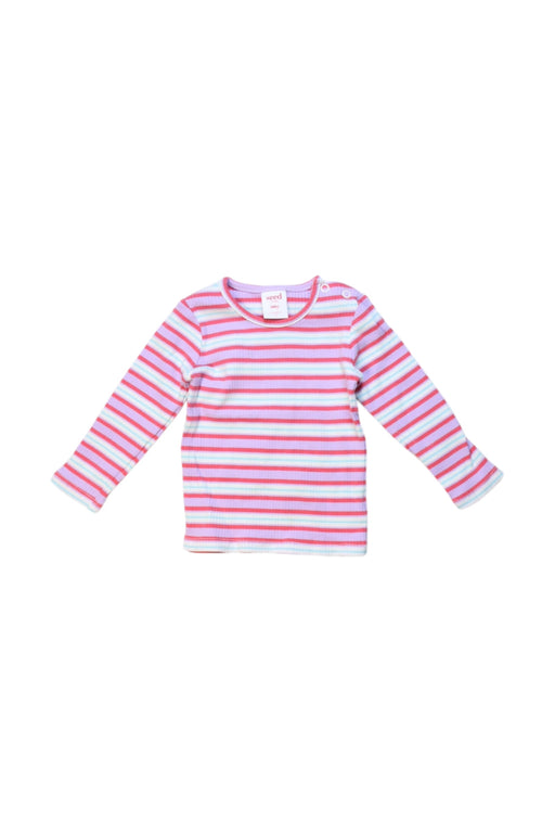 A Pink Long Sleeve Tops from Seed in size 6-12M for girl. (Front View)