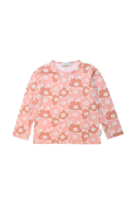 A Pink Long Sleeve Tops from Marimekko in size 4T for girl. (Front View)