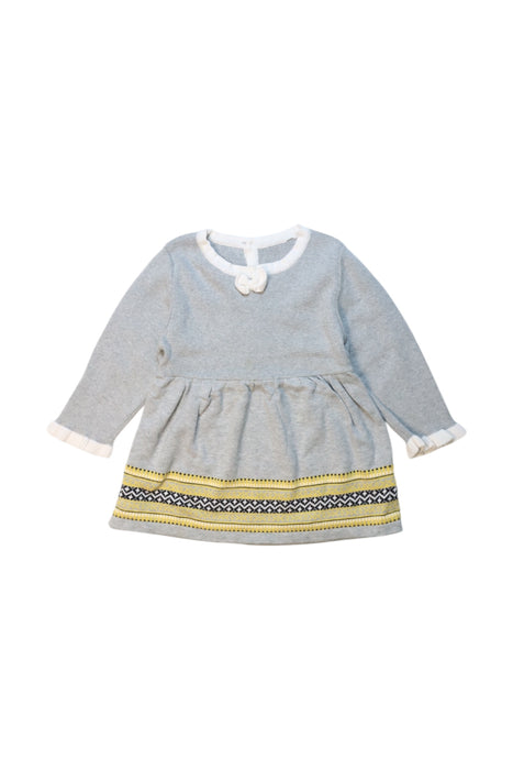 A Grey Sweater Dresses from Jacadi in size 4T for girl. (Front View)