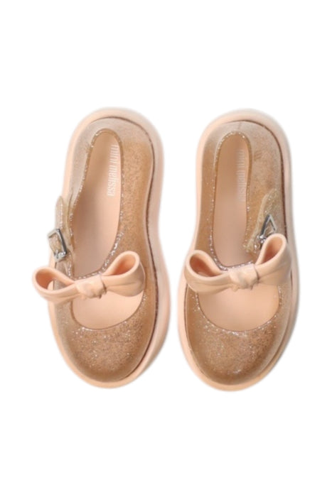 A Gold Slip Ons from Mini Melissa in size 3T for girl. (Back View)