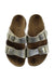 A Silver Sandals from Birkenstock in size 6T for neutral. (Back View)