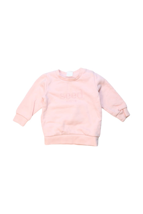 A Pink Crewneck Sweatshirts from Seed in size 6-12M for girl. (Front View)