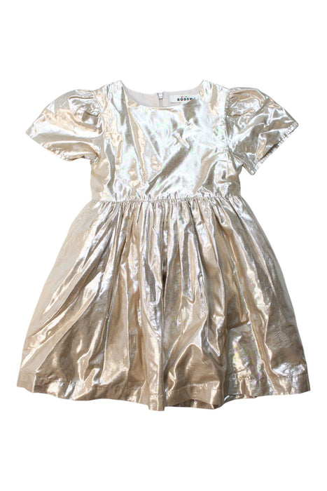 A Metallic Short Sleeve Dresses from Boden in size 7Y for girl. (Front View)