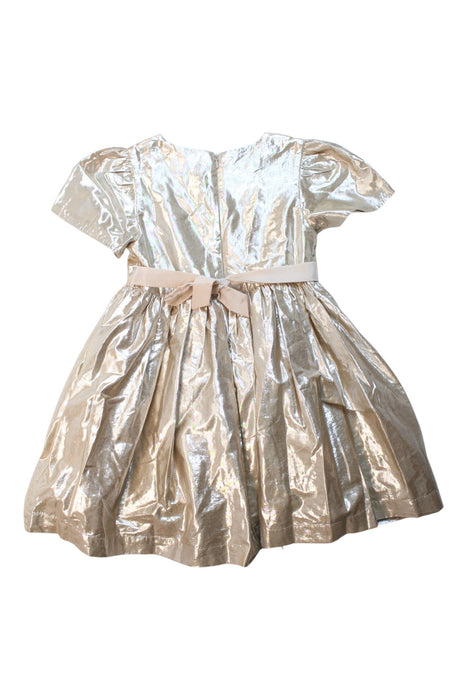 A Metallic Short Sleeve Dresses from Boden in size 7Y for girl. (Back View)