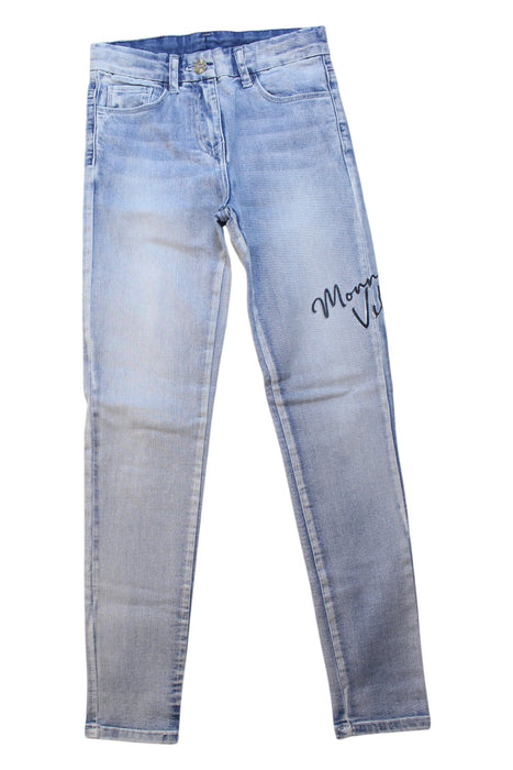 A Blue Jeans from Monnalisa in size 10Y for girl. (Front View)