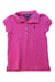 A Pink Short Sleeve Polos from Polo Ralph Lauren in size 5T for girl. (Front View)