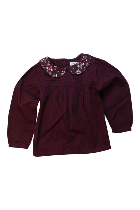 A Burgundy Long Sleeve Tops from Little Mercerie in size 4T for girl. (Front View)