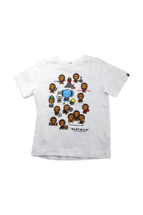 A White Short Sleeve T Shirts from BAPE KIDS in size 5T for neutral. (Front View)