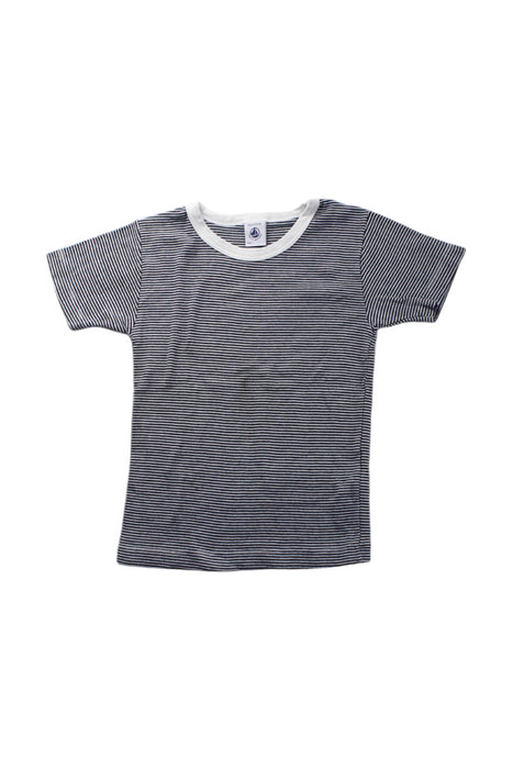 A Navy Short Sleeve T Shirts from Petit Bateau in size 5T for neutral. (Front View)