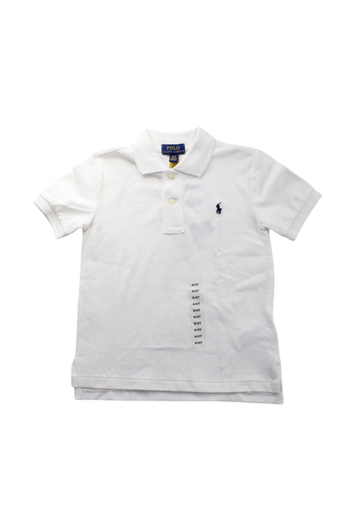 A White Short Sleeve Polos from Polo Ralph Lauren in size 4T for boy. (Front View)