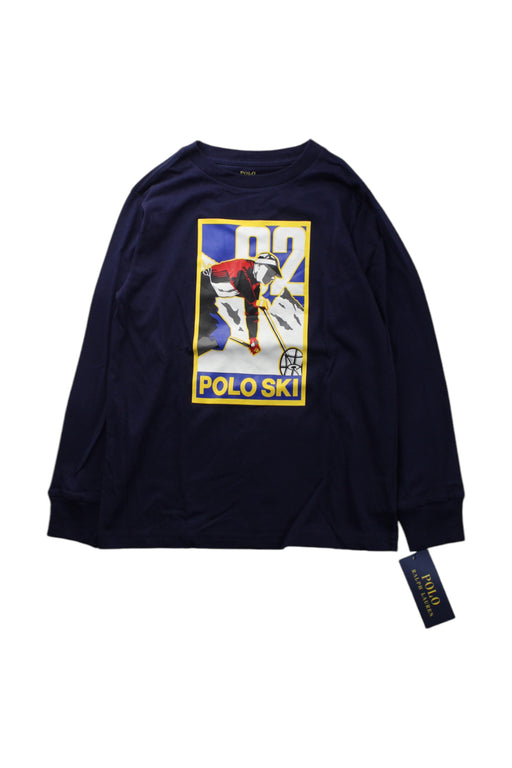 A Navy Long Sleeve T Shirts from Polo Ralph Lauren in size 7Y for boy. (Front View)