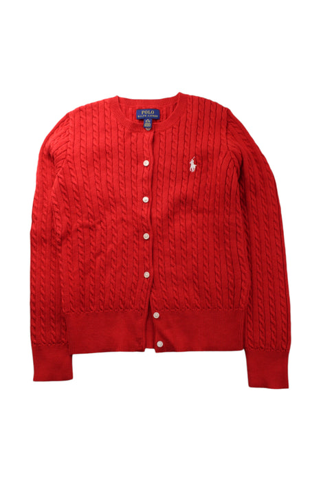 A Red Cardigans from Polo Ralph Lauren in size 8Y for girl. (Front View)