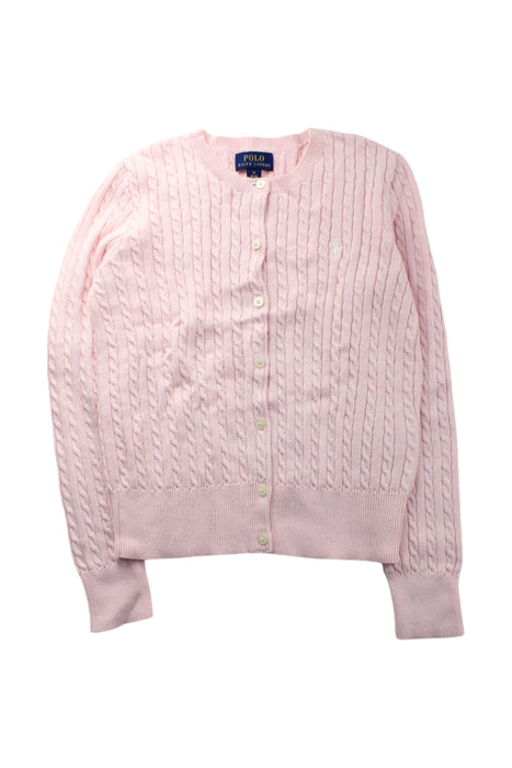 A Pink Cardigans from Polo Ralph Lauren in size 8Y for girl. (Front View)