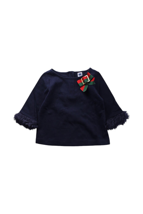 A Navy Long Sleeve Tops from Janie & Jack in size 2T for girl. (Front View)