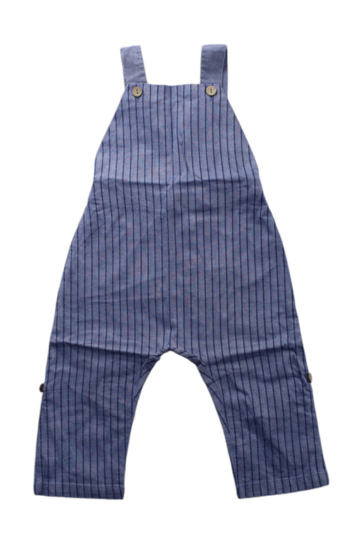 A Blue Long Overalls from Laranjinha in size 6-12M for neutral. (Front View)