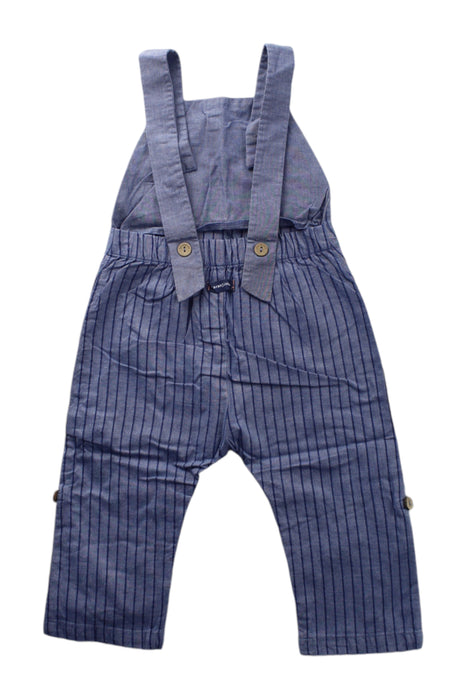 A Blue Long Overalls from Laranjinha in size 6-12M for neutral. (Back View)