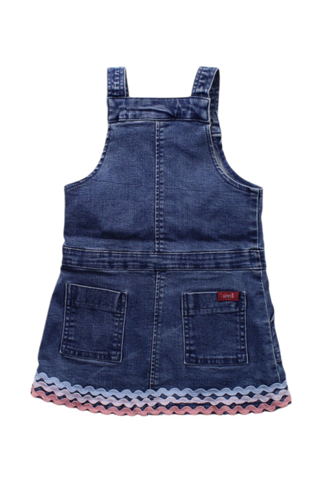 A Blue Overall Dresses from Seed in size 2T for girl. (Back View)