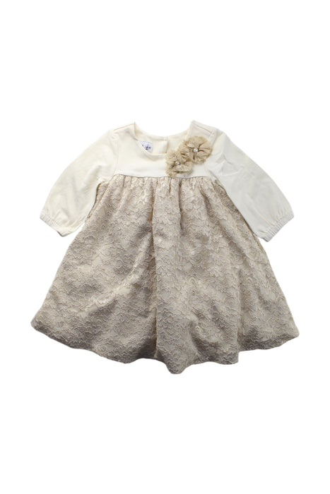 A IvoryBeige Long Sleeve Dresses from Pippa & Julie in size 3T for girl. (Front View)