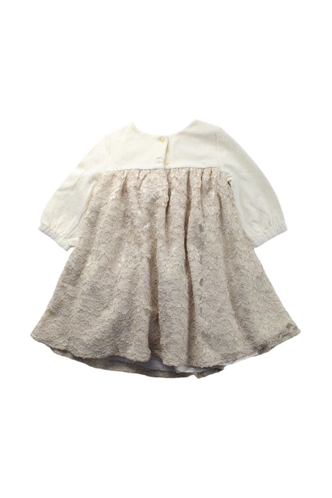 A Ivory-Beige Long Sleeve Dresses from Pippa & Julie in size 3T for girl. (Back View)