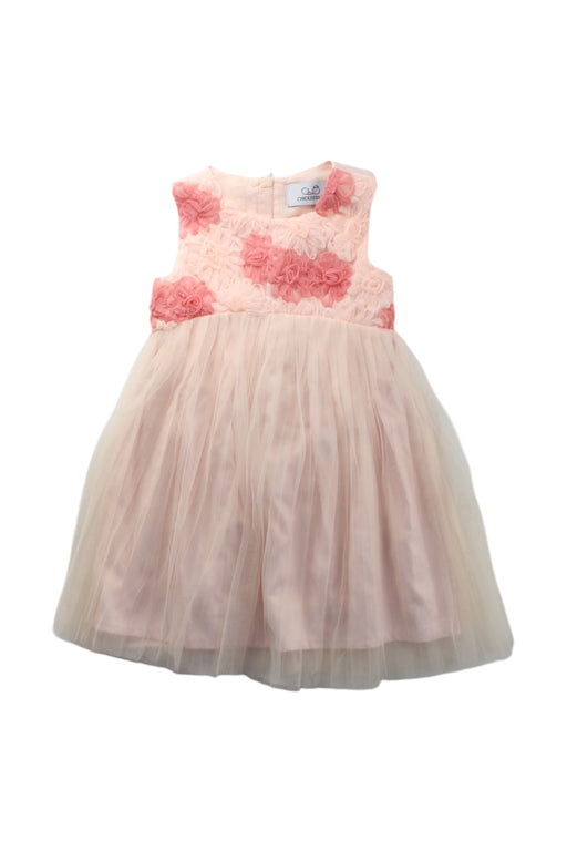 A Pink Sleeveless Dresses from Chickeeduck in size 2T for girl. (Front View)