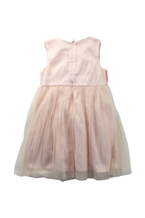 A Pink Sleeveless Dresses from Chickeeduck in size 2T for girl. (Back View)