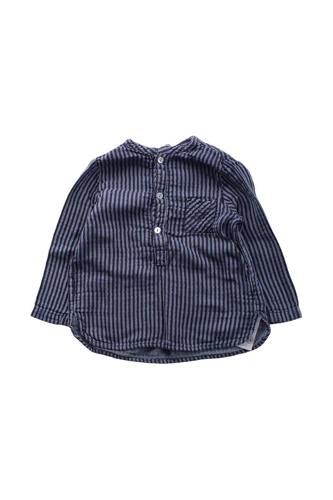 A Blue Long Sleeve Shirts from Bonton in size 2T for neutral. (Front View)