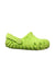 A Green Clogs from Crocs in size 18-24M for neutral. (Front View)